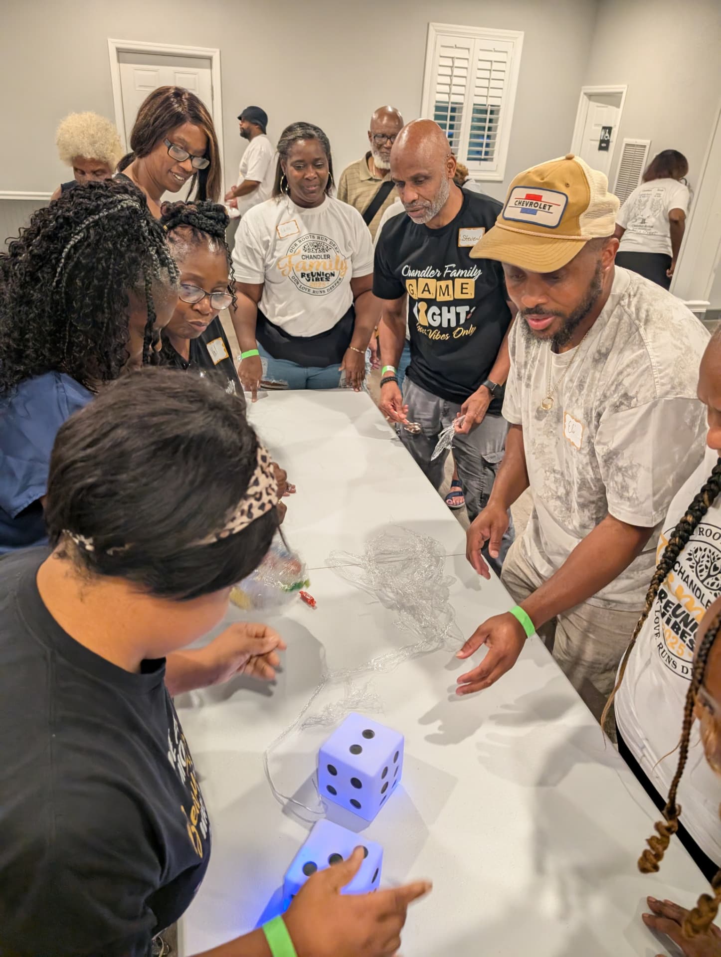 Family game night dice roll in Chandler Reunion Vibes shirts